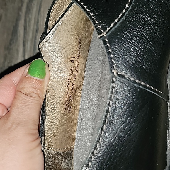 Earth Mary Jane low-wedge heels black leather size 41 comfy (i4) - Picture 7 of 8